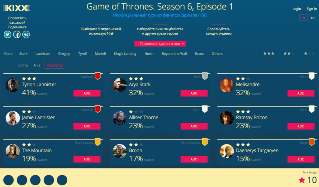 Игры престолов