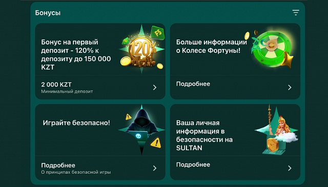 Sultan Букмекерская контора — скриншот приложения