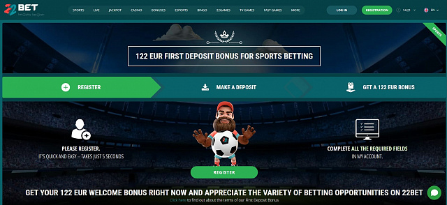 22Bet Букмекерская контора — скриншот приложения