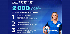 БК Бетсити: бонус 2 000 рублей фрибет за первую ставку